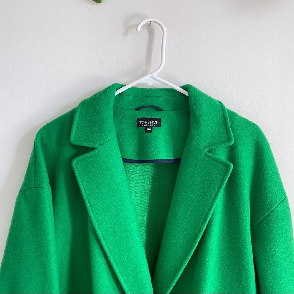 Topshop Green Long Coat